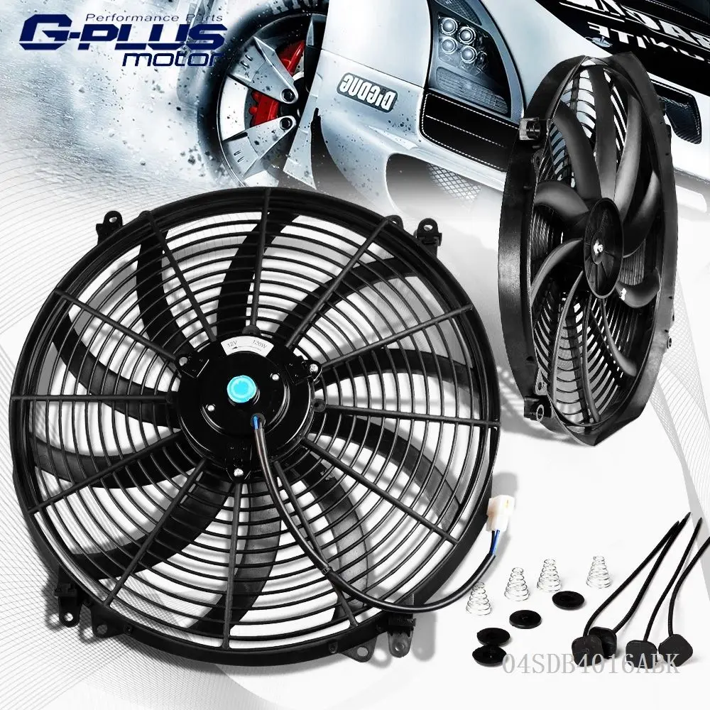 Universal 16" Inch 12V Slim Fan Push Pull Electric Radiator Cooling