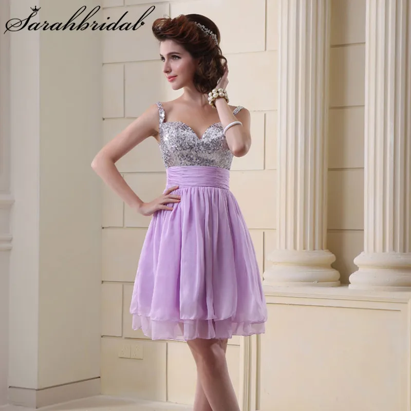 

Short Homecoming Dresses Formal 2019 Sweetheart Sequined Pleat Graduation Party Prom Gown SD016