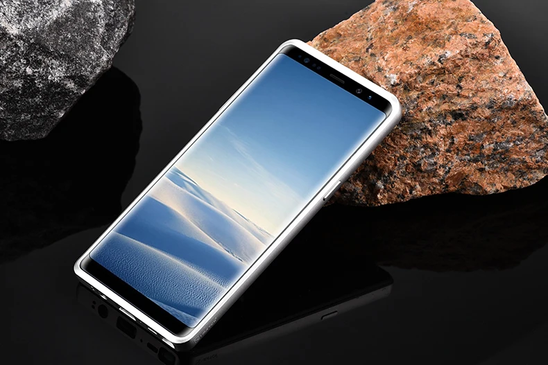 iMatch Luxury Aluminum Metal Bumper Carbon Fiber Back Cover Case for Samsung Galaxy Note 8