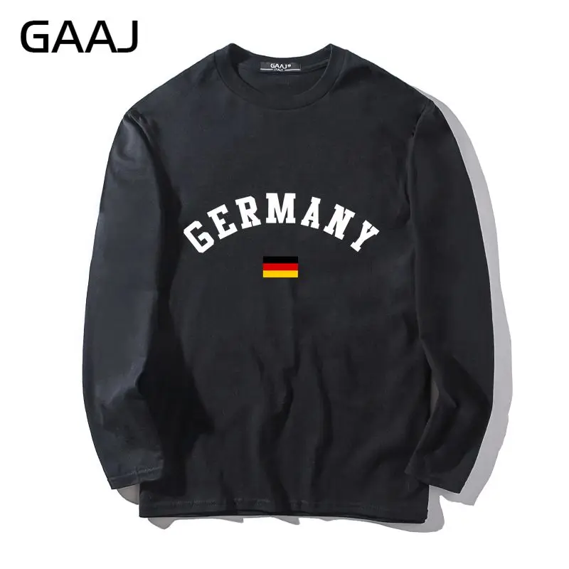 Мужская футболка с немецким флагом, высокое качество, мужская и женская унисекс футболка с длинным рукавом и надписью Deutschland, Повседневная футболка с круглым вырезом