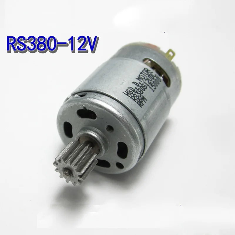 1PCS DC12V 15000rpm RS380 Carbon Brush Motor with Gear for RC Toy Car