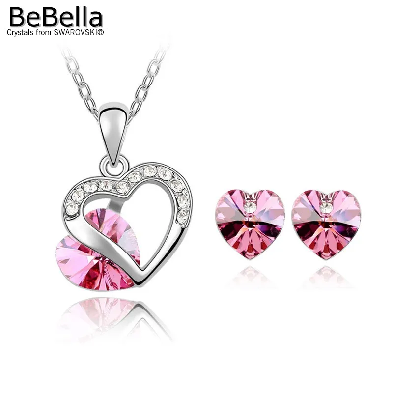 Цепочка с подвеской в форме сердца серьги гвоздики|necklace earring set|earrings setcrystal heart necklace