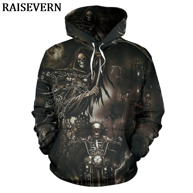 

Fire Burning Skull Motorcycle Men Hoodies Sweatshirts 3D Casual Jacket Hooded Pullover Autumn Tracksuit Tops Homme Jumper EUR