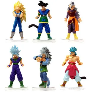 

Japan Anime Dragon Ball Z 6PCS/LOT 13cm Action Figures Dragon Ball SON GOKU Great Saiyaman Anime Figure Brinquedos Free shipping