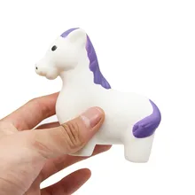 Сжимаемые игрушки мягкое мультфильм очаровательные фиолетовые лошади мягкие ленивые медленно поднимающиеся фрукты ароматизированные декомпрессионные подарки Детские игрушки L0703