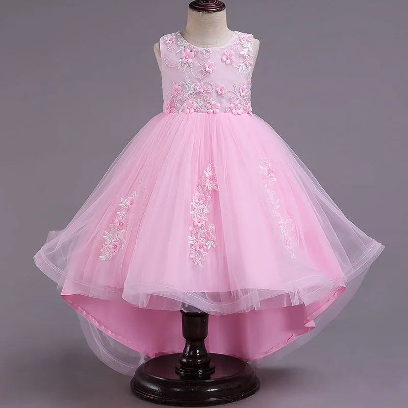 Одежда для детей; кружевное Тюлевое платье с цветочным узором для девочек; вечерние платья принцессы на свадьбу; элегантное детское платье; одежда для маленьких девочек