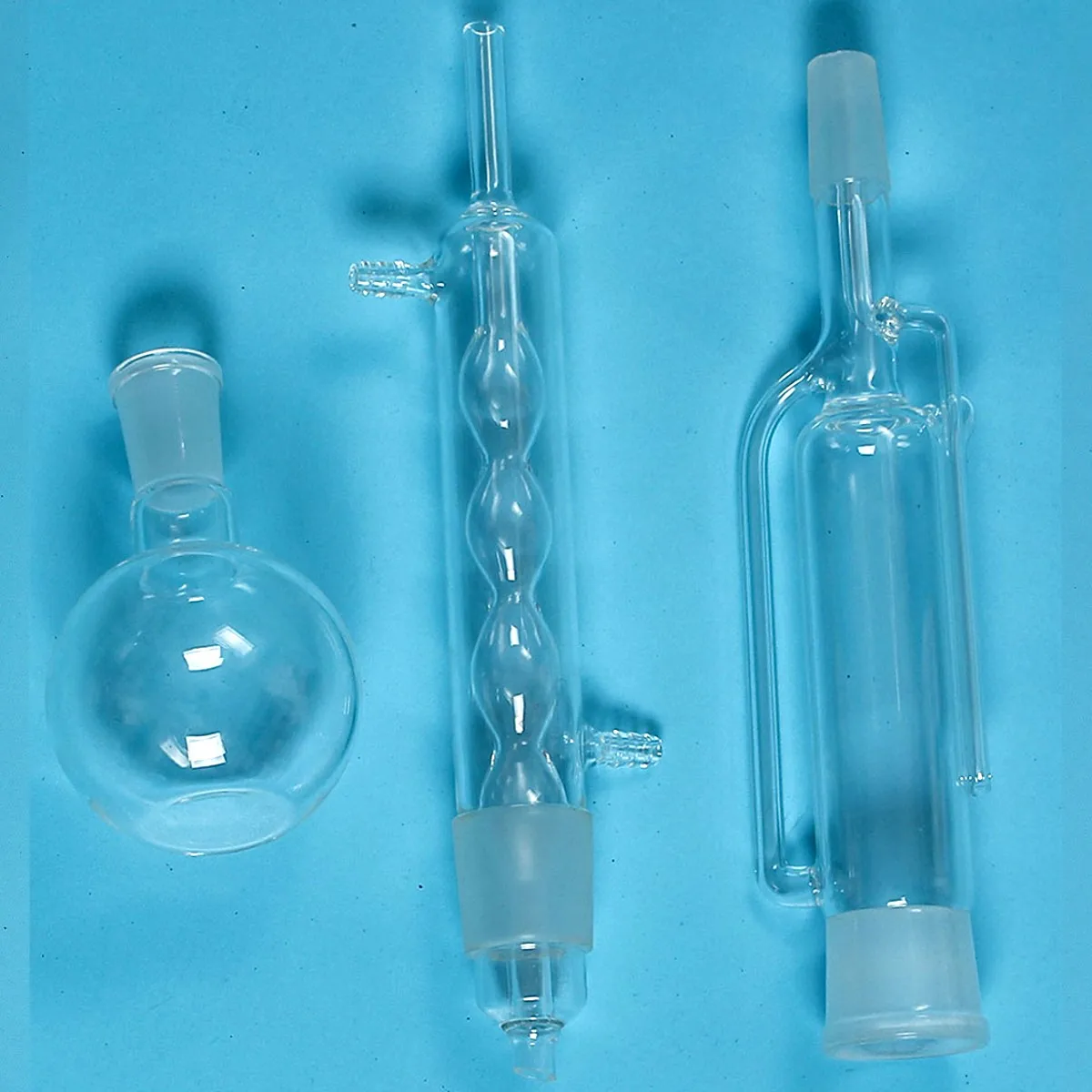 

3pcs/set Soxhlet Extractor 250ml Body 45/50 Allihn Condenser Flat Bottom Flask 24/40 Glassware Lab Glassware Glass Kit