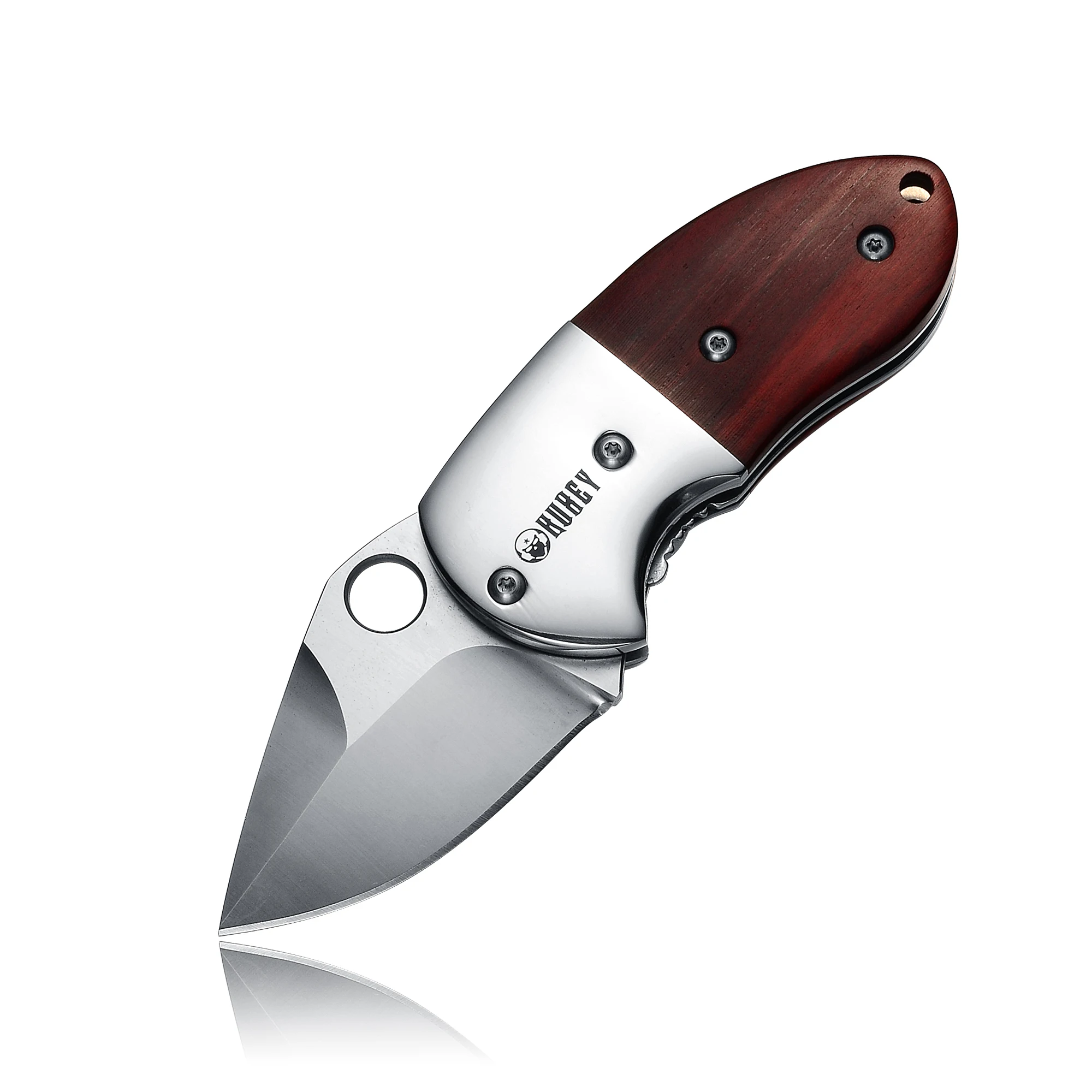 

KUBEY KU66 Pocket Knife Wood Handle Drop Point Blade Ball Bearing Folding Hunting Camping Hiking Office Knife Small Size