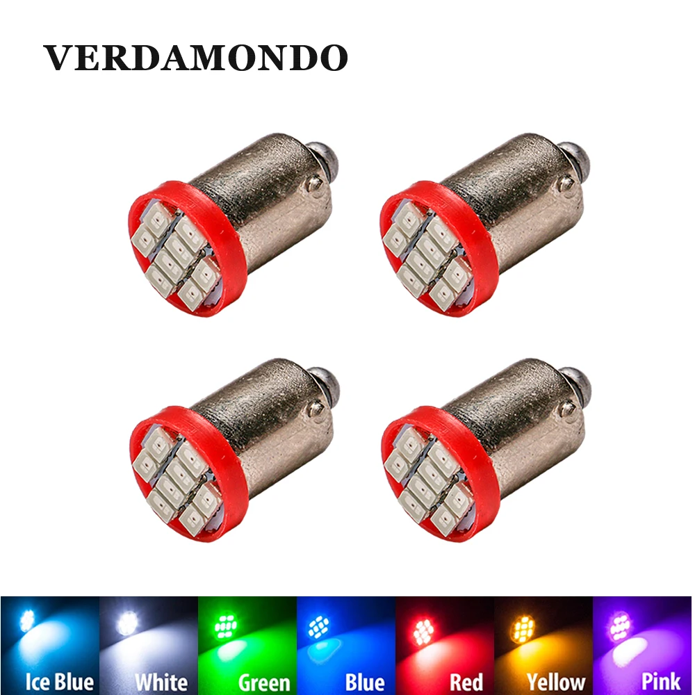4 Pcs High Quality T4W BA9S 8 SMD 1206 LED Interior Bulb 3020 8smd Wedge Auto Reading Dome Lamps Car Marker Light 12V 7 Colors