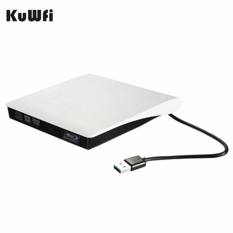 KuWFi USB 3,0 DVD горелка Blu-Ray плеер DVD/BD-ROM CD/DVD RW Писатель воспроизведение 3D кино Внешний DVD привод для Windows Mac OS/7/8/10