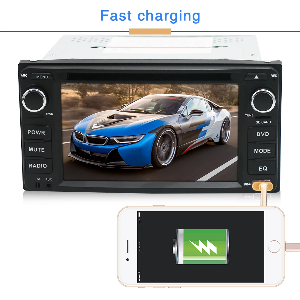STAPON 6 2 дюйма для Toyota автомобильный DVD плеер с Bluetooth FM AM управление рулевым колесом