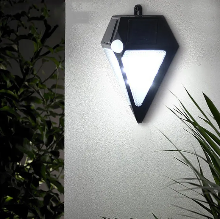 

Waterproof LED Solar Garden Light Motion Sensor Triangle Wall Lamp Night Light Automatically for Courtyard Patio