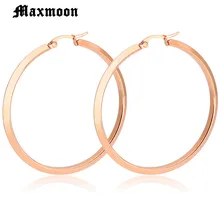 Maxmoon Großen Kreis Glatte Große Hoop 2-5 cm Mode Frauen Gold Silber Übertreibung Ohr Metall Hoop Ohrringe marke neue hohe qualität(China)
