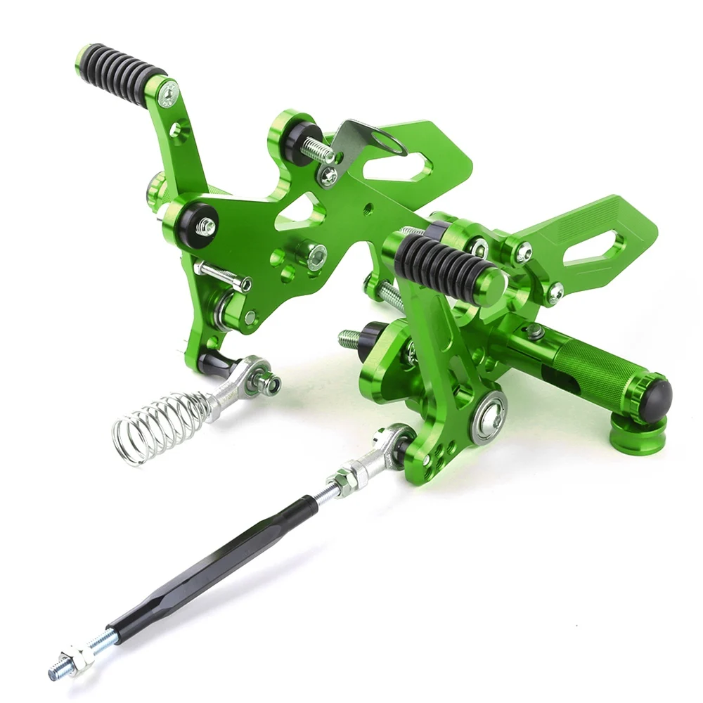 Мотоцикл Регулируемый Rearset подножка подножки для Kawasaki Ninja250 Ninja300 Z300 2013 - Цвет: GREEN