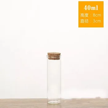 

100pcs/lot 30*80mm 40ml Glass tube jars Mini Wishing Cork Stopper DIY Glass Bottles Vials Jars Containers Vials Wedding Decor