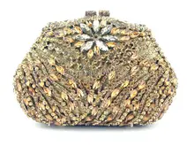 Freies verschiffen!! Z15-4, gold farbe mode top kristallsteinen ring handtaschen für damen nette parteibeutel