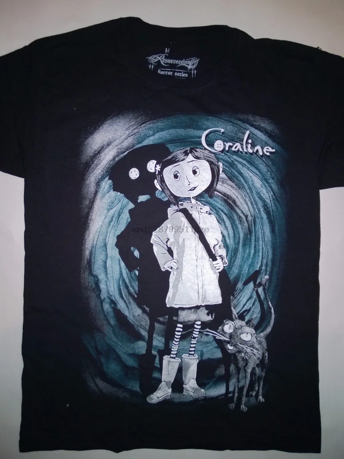 

CORALINE T-Shirt Tim Burton Neil Gaiman Nightmare Before Christmas Goth Dark Men T-Shirts Summer Style Fashion Swag