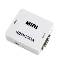 Mini HDMI to VGA HDMI2VGA Adapter HD1080P HDMI to VGA Audio HD HDTV Video for PC Laptop Converter White Wholesale 2016