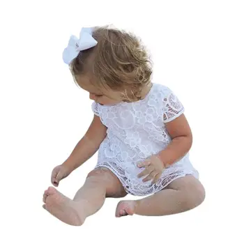 

shaunyging # 4008 Toddler Kids Baby Girls Short Sleeve Sundres Lace Flowers Princess Dress Outfits