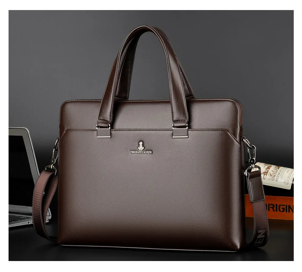 Роскошная брендовая мужская Сумка-тоут из натуральной кожи, модная мужская деловая сумка для ноутбука, сумка-мессенджер из натуральной кожи для мужчин, портфель