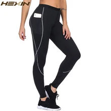 HEXIN моделирующий корсет-боди шорты для сауны леггинсы контроль Трусики фитнес дышащее Корректирующее белье карман длинные брюки для женщин