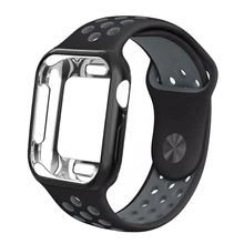 Чехол-бампер EIMO для Apple Watch 42 мм 38 мм iwatch ремешок 44 мм/40 мм силиконовый ремешок браслет серии 4 3 2 1 Аксессуары для часов