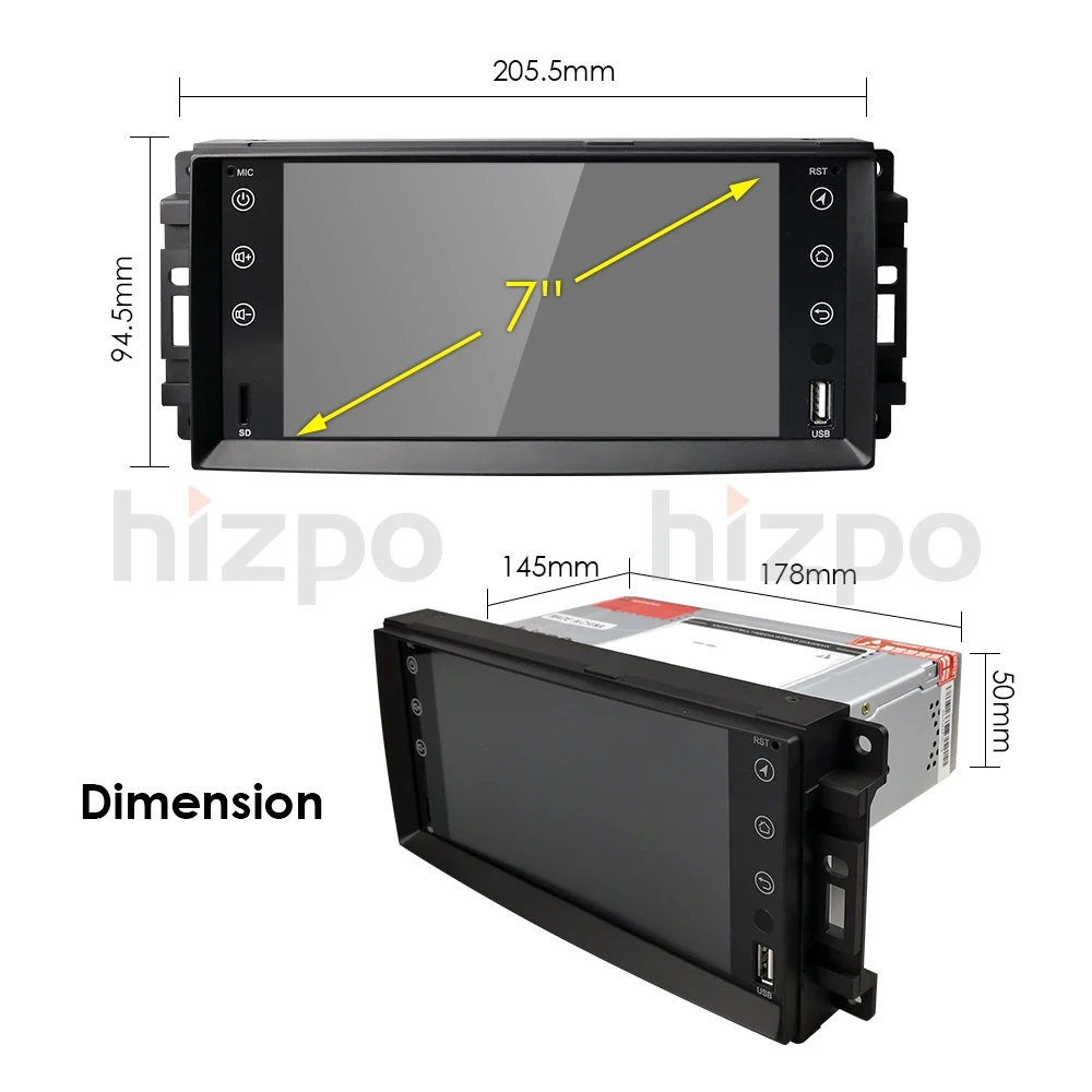 Top New 7Inch Android 8.1 Car Stereo For Jeep Grand Cherokee Chevrolet Commander Dodge Chrysler 300C Player DVR TPMS DAB Free camera 5