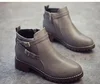 Bottines en cuir PU pour femmes, chaussures de printemps plates à enfiler, noires, grises et solides, tailles 35-40, nouvelle collection tendance, automne 2017 ► Photo 2/6
