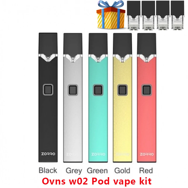 

Newest Original Ovns W02 Vape Kit with built-in 250mAh battery & 0.7ml cartridge Pod Vape Pen Kit vs justfog minifit pod kits
