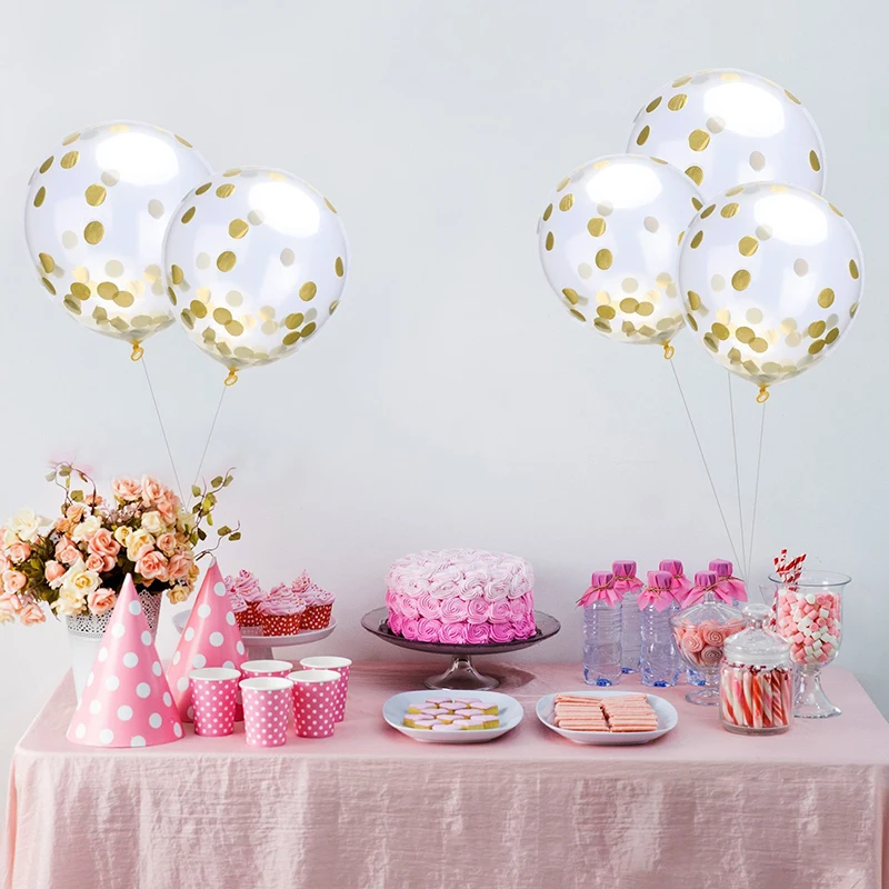 

10pcs/lot Colorful Confetti Balloon Clear Balloon Wedding Festival Birthday Party Decoration Supplies 12inch