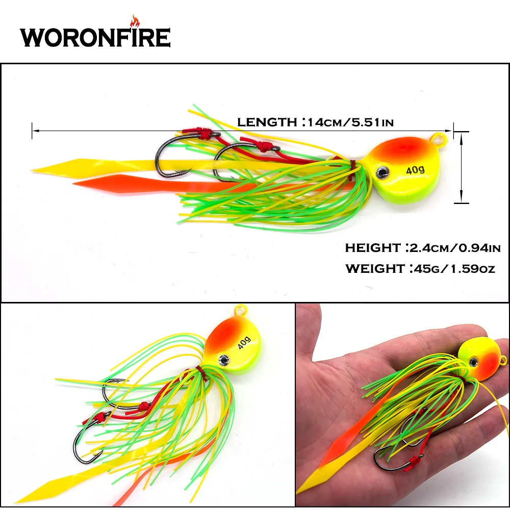 Hennoy джиг приманка свинцовая голова осьминога резиновая нить юбки 45 г глубоководная лодка рыболовная металлическая медленная джиг голова Lingcod осьминог джиг