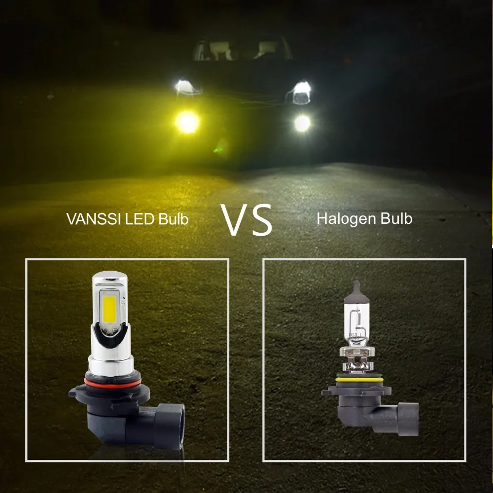 VANSSI светодиодные лампы для противотуманных фар 2 шт. H10 9145 9045 9140 3000 К золотой