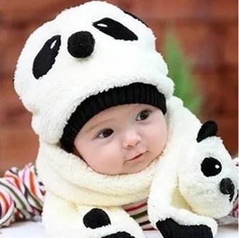 

Heat! 2016 New Fashion Cute Baby Animals Wool Hat Baby Boys and Girls Crochet Beret Children Hat + Scarves 2 Sets Free Shipping