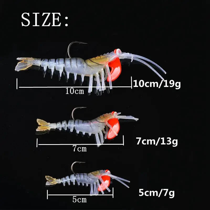 TOMA, 3 шт./лот, мягкие приманки для ловли креветок, искусственные приманки для креветок, 7 г/10 г/13 г/19 г, цветные мягкие приманки, бионическая приманка с свинцовым крючком