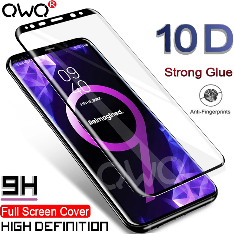 10D Curved Tempered Glass For Samsung Galaxy s8 S9 S10 plus a50 note 9 8 A7 2018 Screen Protector For Samsung a70 a80 S10E Film
