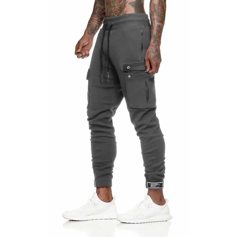 

2019 Autumn Winter Brand Gyms Men Joggers Casual Men Sweatpants Joggers Trousers Sporting Clothing Pocket Bodybuilding Pants