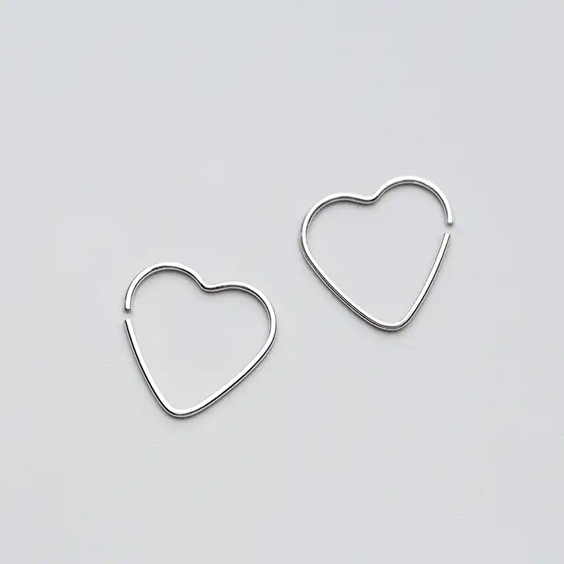 MloveAcc Мода Аутентичные 925 пробы 100% Серебряное сердце Форма Серьги Кольца для женщин стерлингового серебра ювелирные изделия