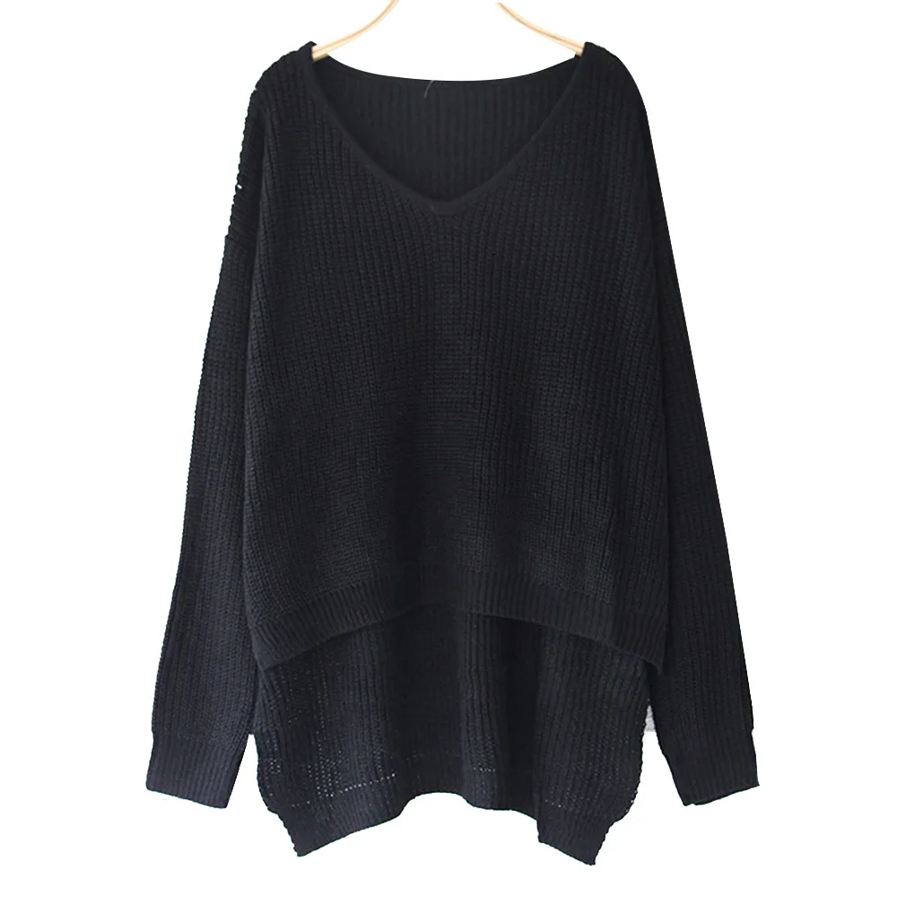 Off Shoulder Sweater Women Split Knitted Tops 2019 New Spring Autumn Pullover Knitwear Woman Clothes Black White V-neck Sweaters