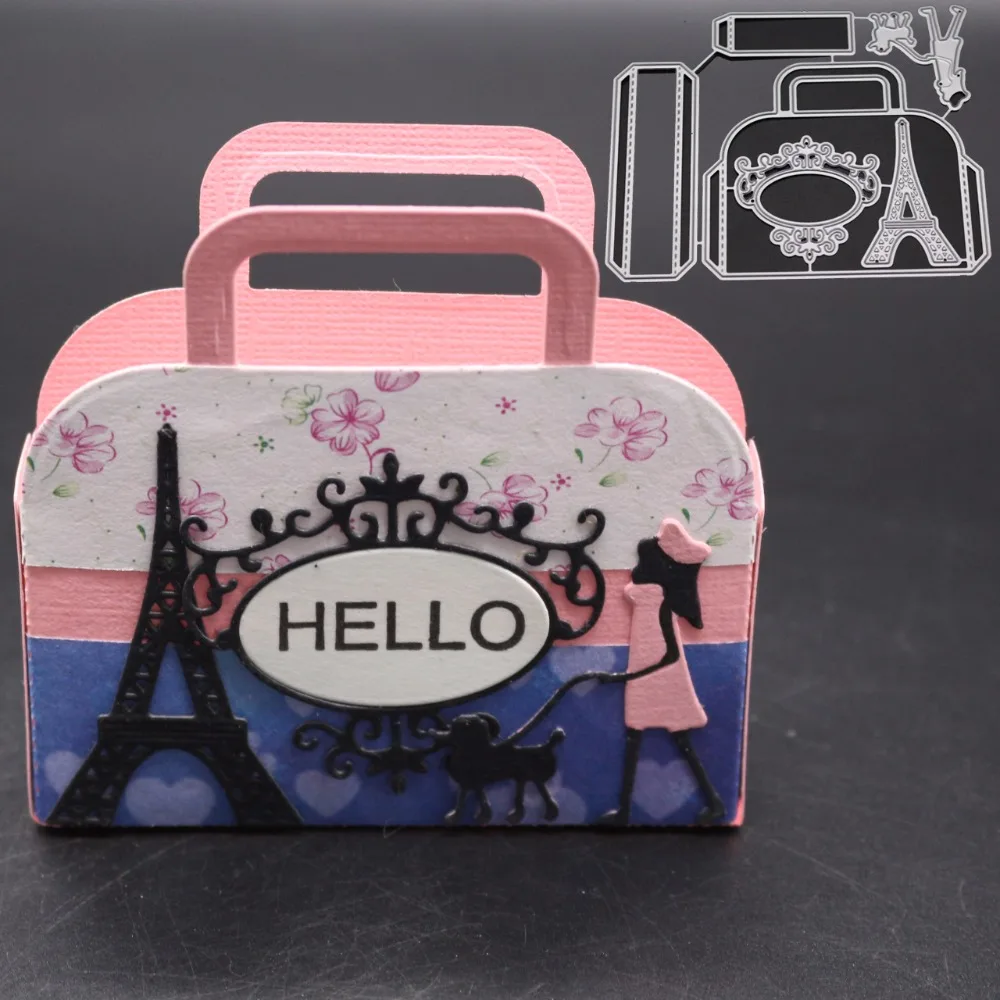 

Bag Tower Girl Frame Metal Cutting Dies For DIY Scrapbooking Embossing Paper Cards Making Decorative Crafts Die Cuts New 2018