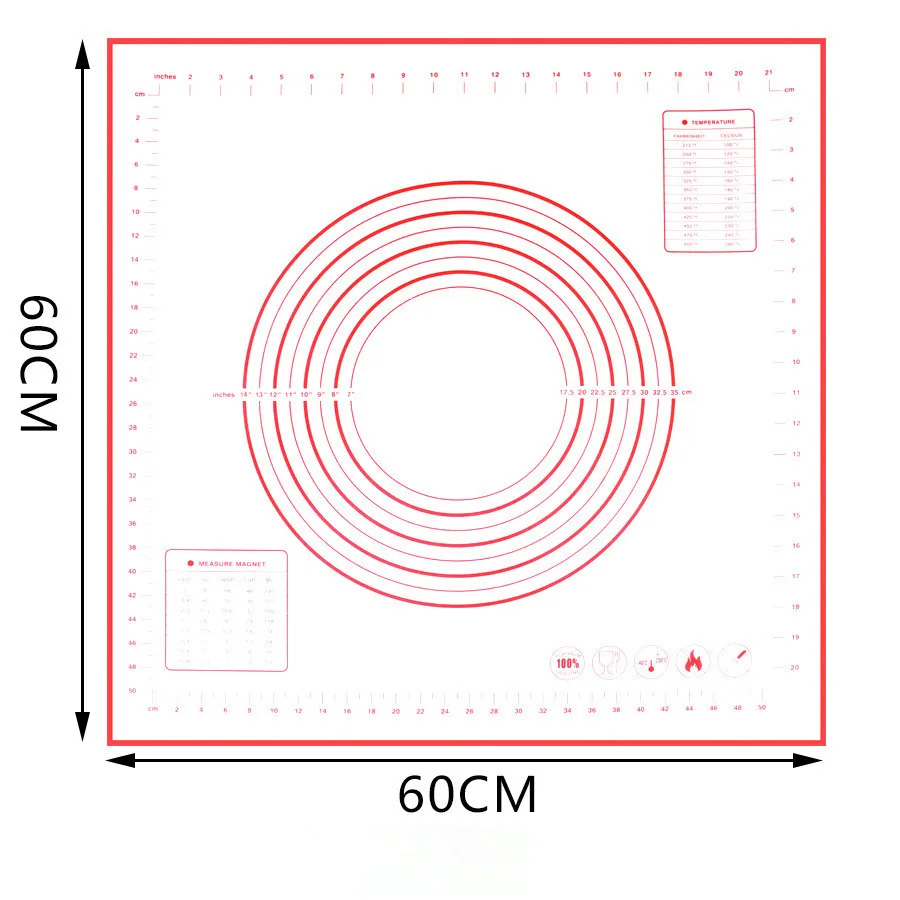 

2019 New Big Size Non_Stick Silicone Baking Mat reusable Baking Mat Baking Tool 80*60CM /70*50CM/60*60CM /60*50CM