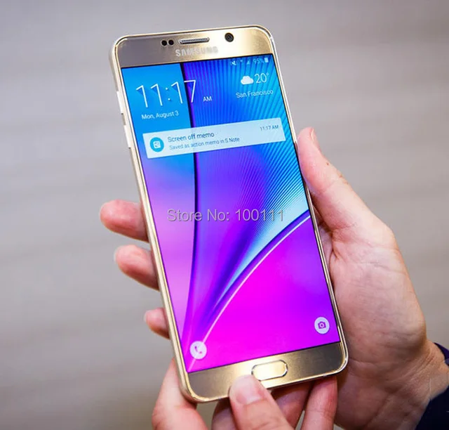100% Original Samsung Galaxy Note 5 N920A mobile phone 4GB RAM 16MP 5.7 '' touch single sim card