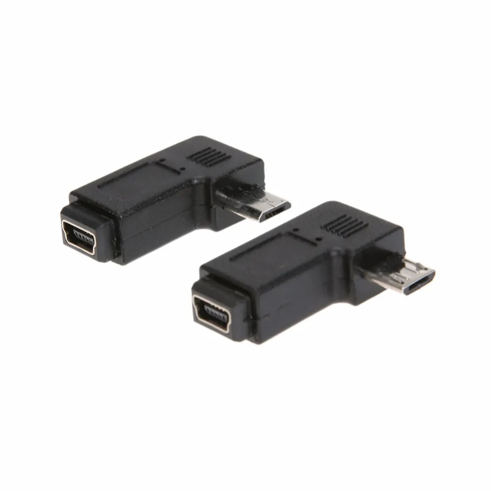 Переходник с Micro USB штекер на Mini гнездо переходник для передачи данных 90 градусов L