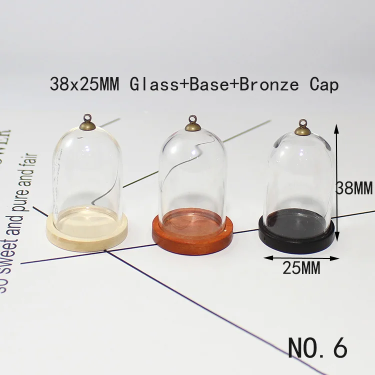 NO.6 Brown Base 2 комплекта Маленький принц Розовый стеклянный террариум глобус с деревянной основой стеклянный флакон кулон ожерелье Подвески Diy Поиск - Окраска металла: NO.6 Brown Base