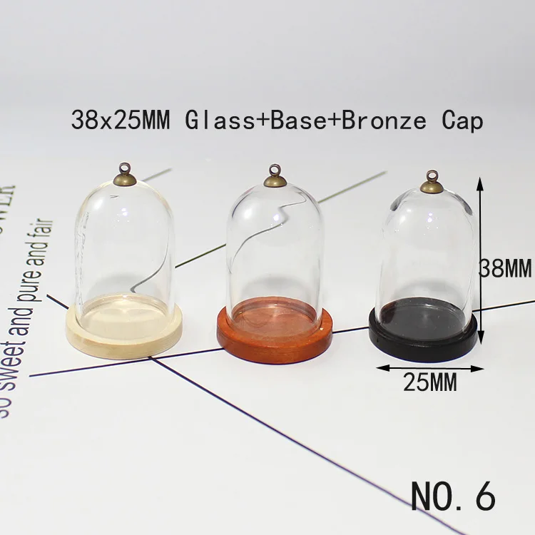 2 комплекта Маленький принц Розовый стеклянный террариум глобус с деревянной основой стеклянный флакон кулон ожерелье Подвески Diy Поиск - Окраска металла: NO.6 Brown Base