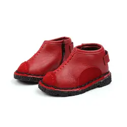 Ботинки для девочек осень-зима детские ботинки для мальчиков модная теплая детская обувь Детские кроссовки непромокаемые детские кожаные