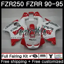 FZR250R для YAMAHA FZR-250 1990 1991 1992 1993 1994 1995 2HC. 6 fzrr FZR 250 250R R FZR250 90 91 92 93 94 95 белые, красные обтекатели