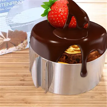 

Stainless Steel Round Circle Cookie Fondant Cake Mold Cutter Pastry Tool Safe Cake Mould Adjustable Baking Cake Decorating Too