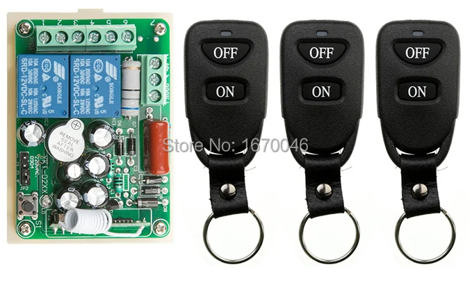 

New AC220V 2CH 10A RF Wireless Remote Control Switch System Transmitter with Two-button Receiver Smart Home Switch