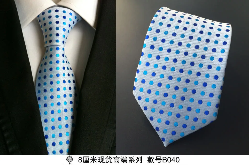 1 шт./лот) галстук для мужчин 8 см горошек Галстуки мужские галстуки темно-синий горошек галстук в горошек Красный Белый Синий Серый
