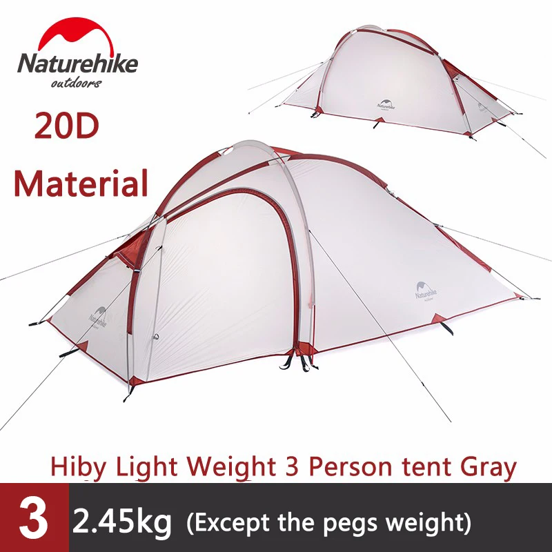 

Naturehike 2-3 person Waterproof Double-layer Backpacking Tent For Camping,Hiking,Climbing,Travel-With A Living Room NH17K230-N